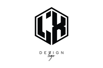 LX Polygon Monogram Logo – Modern Hexagon Shield Emblem for Creative Branding & Identity Design