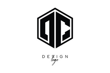 DC Polygon Monogram Logo – Modern Hexagon Shield Emblem for Creative Branding & Identity Design