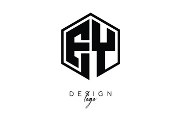 EY Polygon Monogram Logo – Modern Hexagon Shield Emblem for Creative Branding & Identity Design
