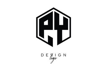 PY Polygon Monogram Logo – Modern Hexagon Shield Emblem for Creative Branding & Identity Design