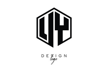UY Polygon Monogram Logo – Modern Hexagon Shield Emblem for Creative Branding & Identity Design