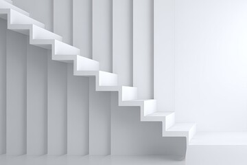 Modern white staircase in a minimalist setting