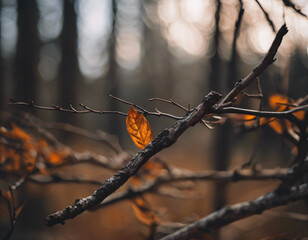 Autumn leaves on the tree
