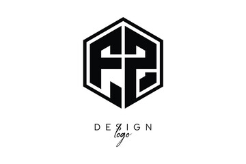 FZ Polygon Monogram Logo – Modern Hexagon Shield Emblem for Creative Branding & Identity Design