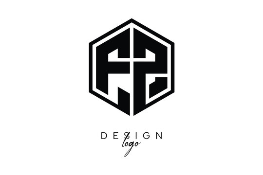 FZ Polygon Monogram Logo &ndash; Modern Hexagon Shield Emblem for Creative Branding & Identity Design