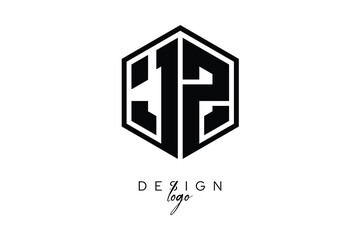 JZ Polygon Monogram Logo – Modern Hexagon Shield Emblem for Creative Branding & Identity Design