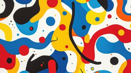 Fototapeta premium Colorful Abstract Design with Curved Shapes and Vibrant Patterns