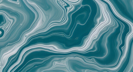 Fototapeta premium Abstract Teal Marble Texture - Fluid Art Background with Swirling Patterns.