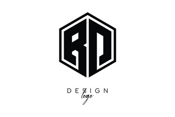 RD Polygon Monogram Logo – Modern Hexagon Shield Emblem for Creative Branding & Identity Design