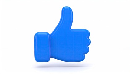 3D Render of a Blue Rubber Thumbs Up Gesture