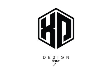 XD Polygon Monogram Logo – Modern Hexagon Shield Emblem for Creative Branding & Identity Design