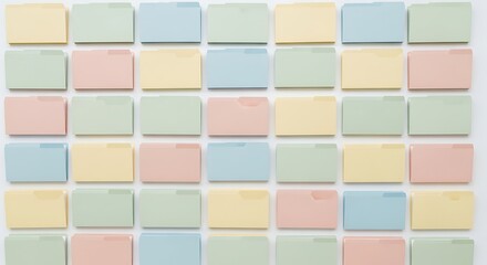 Pastel Folders Arrayed for a Calming Organizational Aesthetic