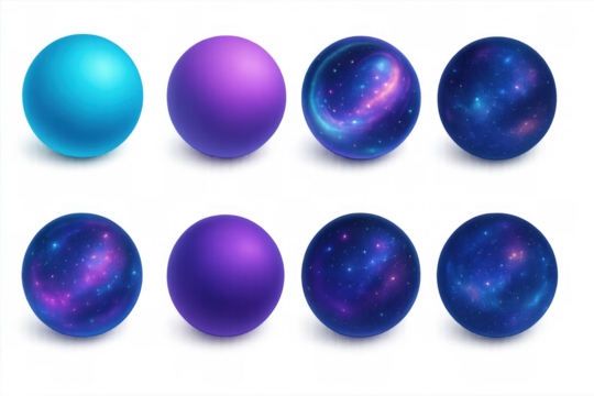 Vibrant digital spheres featuring cosmic and gradient designs - Powered by Adobe