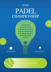 Poster Flat design padel championship template