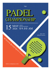 Poster Flat design padel championship template