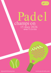 Poster Flat design padel championship template