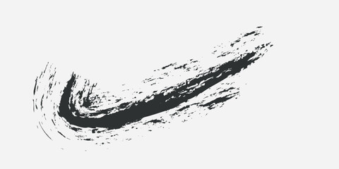 Silmple grunge brush, rough ink black stroke. vector
