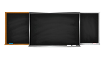 Obraz premium Illustration set of blackboards in flat design style, PNG background.