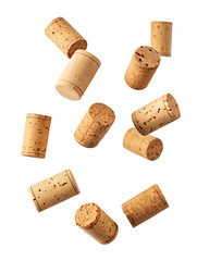 Collection of wine corks on a black background for wine enthusiasts and craft project inspiration