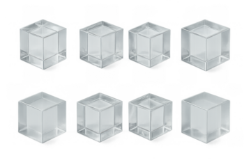Transparent cube designs with shadow variations in 3d arrangement