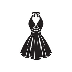 Elegant Halter Dress Illustration A Classic Design for Fashion and Apparel with a Feminine Silhouette and Modern Style