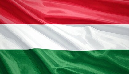 Obraz premium Hungary flag with red, white, and green horizontal stripes—symbolic trio evokes strength, faith, and hope in bold minimalist national identity composition.