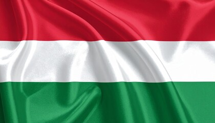 Obraz premium Hungary flag with horizontal red, white, and green stripes—symbolic trio evokes strength, faithfulness, and hope in bold minimalist national identity composition.