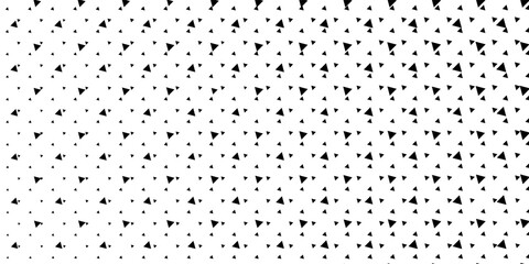 Square seamless background pattern from black triangle symbols are different sizes and opacity. The pattern is evenly filled. Vector illustration on white background.vector eps 10