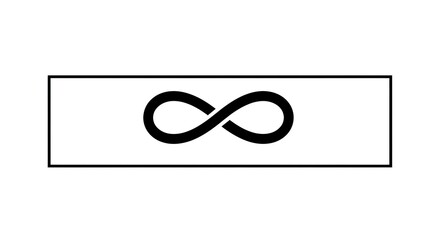 Infinity symbol within rectangle graphic