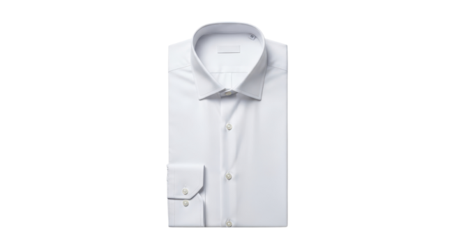Folded white formal dress shirt isolated PNG with Transparent Background