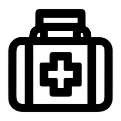 Obraz premium A black and white medical bag with a cross on it. The bag is designed to be used by medical professionals