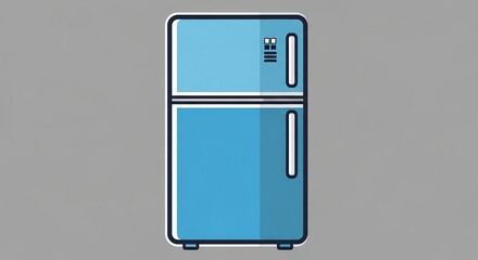 Light blue refrigerator illustration