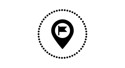 Location marker with flag icon