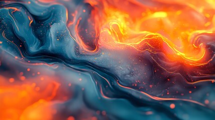3D Rendering of Swirling Multi-Colored Liquid Paints