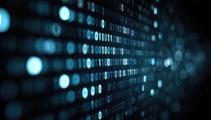 Binary Code Background Digital Technology.
