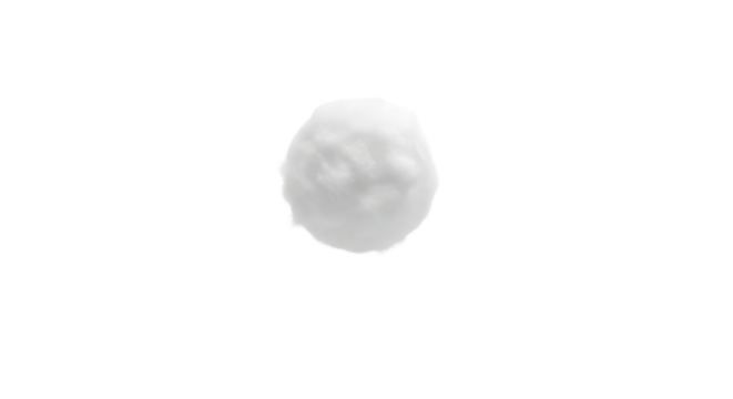 Single white snowball for winter fun isolated PNG with Transparent Background