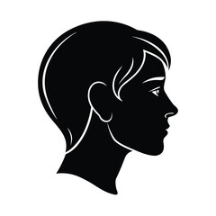 Man and Boy Face Profile Silhouette, Father and Son Face Silhouette, Male Child and Adult Profile Silhouette, Parent and Kid Face Outline, Family Face Profile Silhouette