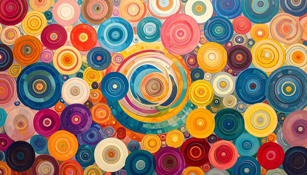 Vibrant circles in a colorful pattern