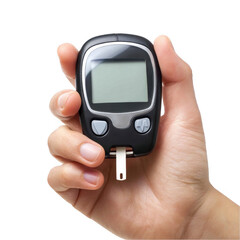 Hands Holding Glucose Meter transparent background png