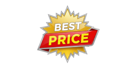 Best Price burst promotion label isolated PNG with Transparent Background