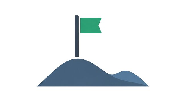 Flag on hill illustration