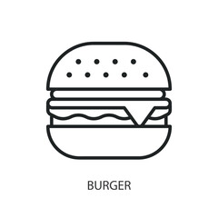 Burger thin line vector icons.