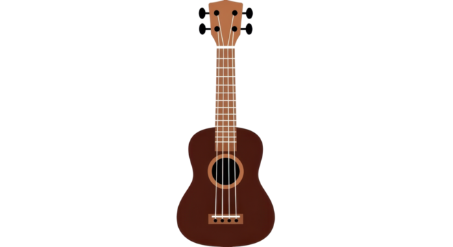 Brown ukulele musical instrument isolated PNG with Transparent Background