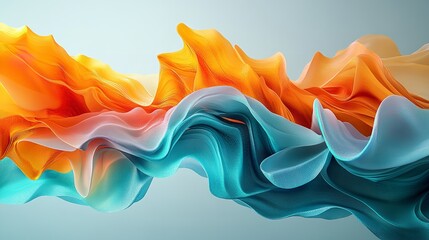 3D Rendering of Swirling Multi-Colored Liquid Paints