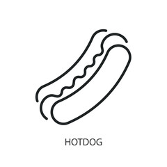 Hotdog thin line vector icons.