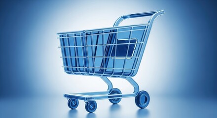 Transparent shopping cart icon for ecommerce and retail websites