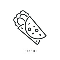 Burrito thin line vector icons.