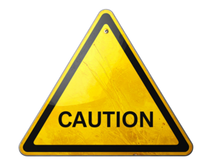 Side Perspective Yellow Triangle Sign – Safety Concept