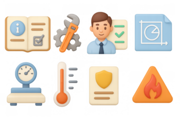 Business and maintenance icons collection with 3d design