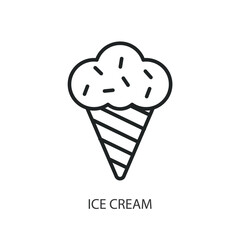 Ice cream thin line vector icons.